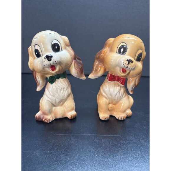 2 Vintage Dog Salt Shakers Cocker Spaniel - Picture 1 of 5